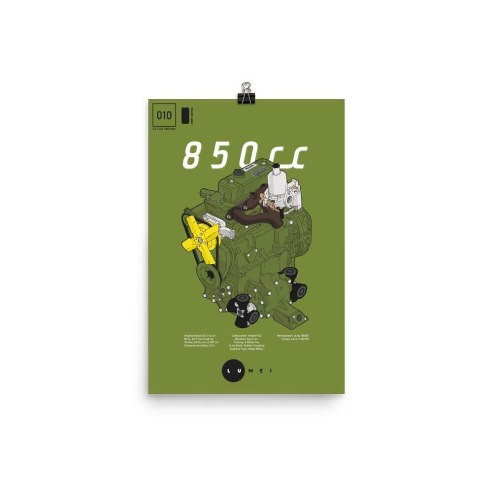 850cc A-Series - Poster - Classic Mini DIY