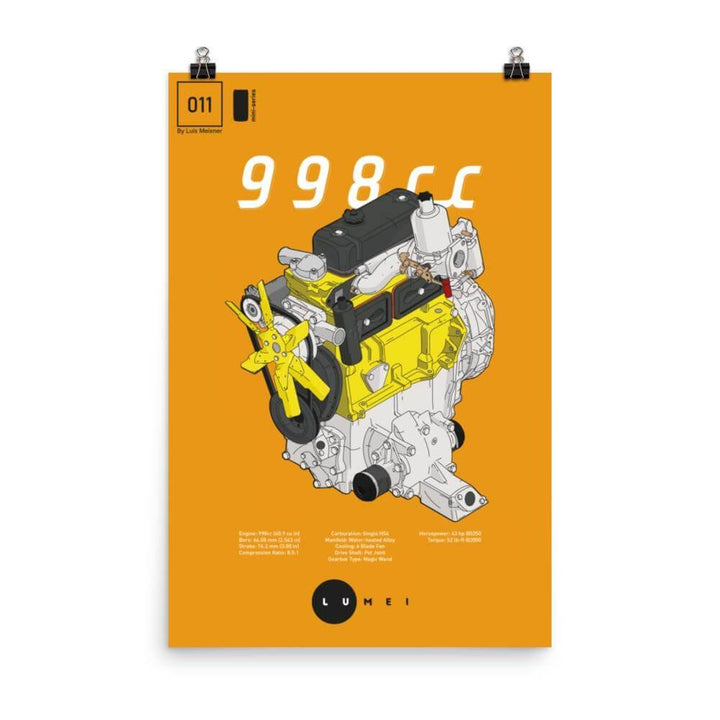 998cc A-Series - Poster - Classic Mini DIY