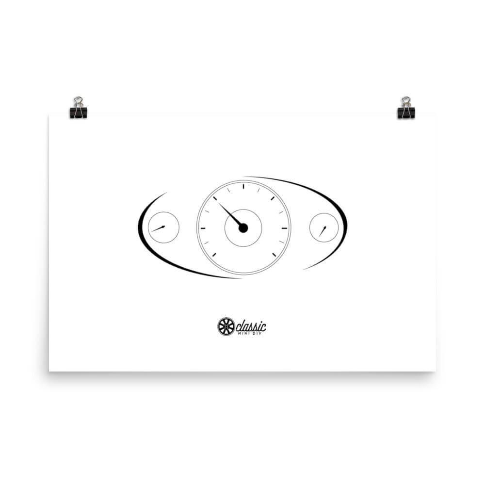 Classic Mini Speedometer Poster - Classic Mini DIY
