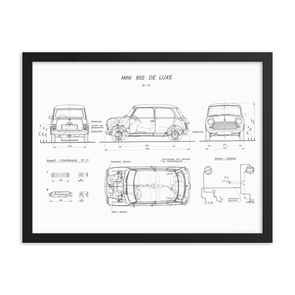 Classic Mini Technical Drawing #002 - Classic Mini DIY