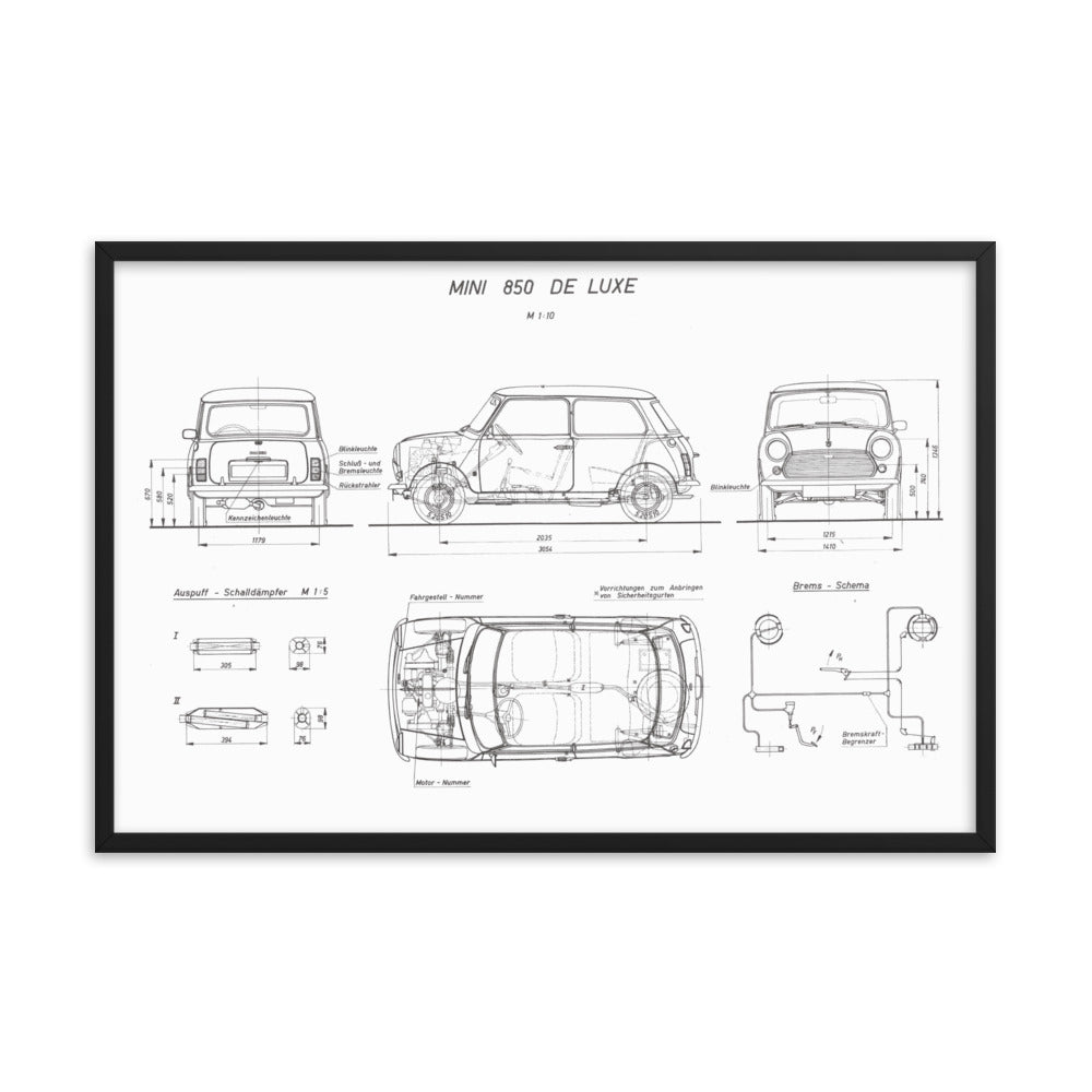 Classic Mini Technical Drawing #002 - Classic Mini DIY