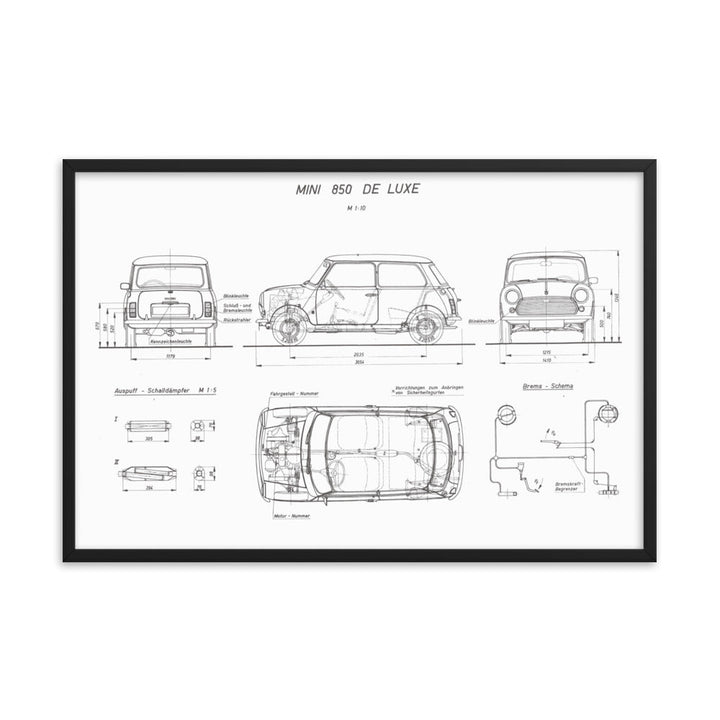 Classic Mini Technical Drawing #002 - Classic Mini DIY