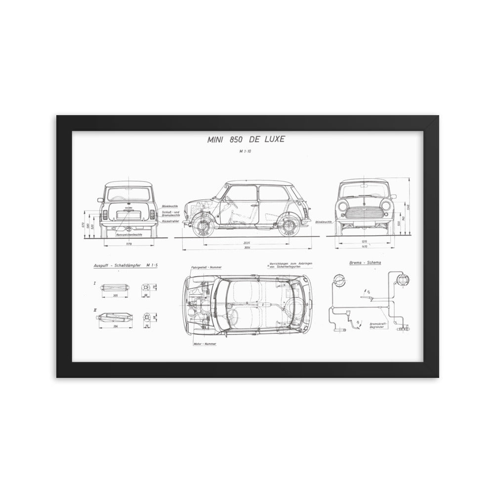 Classic Mini Technical Drawing #002 - Classic Mini DIY