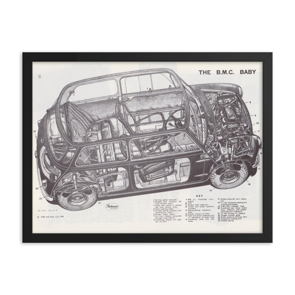Classic Mini Technical Drawing #003 - Classic Mini DIY