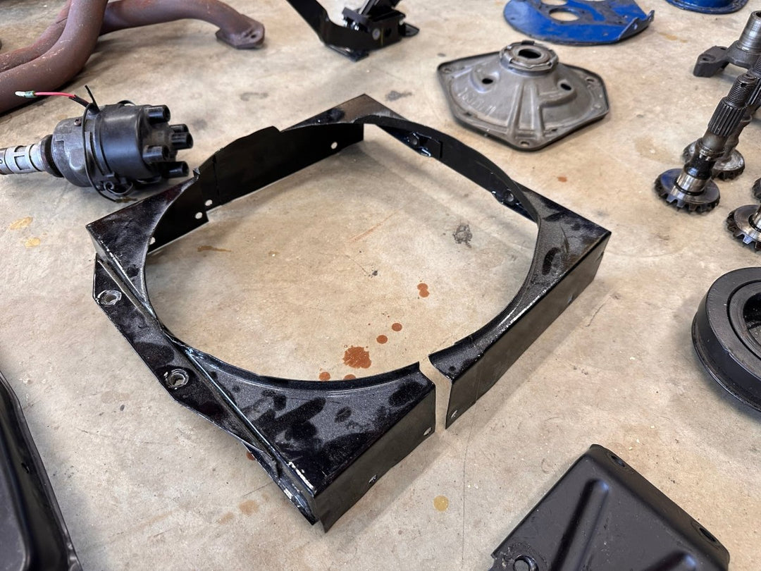 Mk1 Dual Piece Radiator Shroud - Powdercoated - Classic Mini DIY