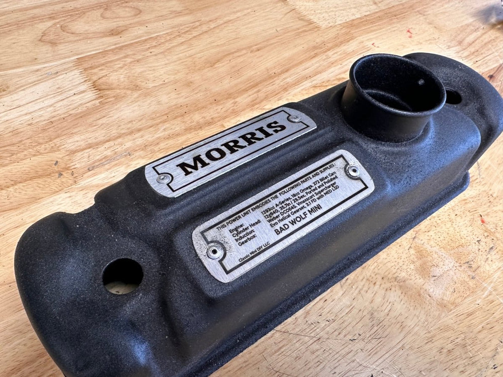 Wrinkle Black Rocker Cover - Bad Wolf Supercharged - Classic Mini DIY