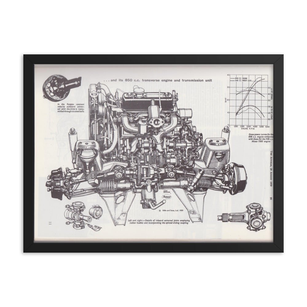 Engine Technical File Classic Mini A-Series Engine Technical Drawing #001 – Classic Mini DIY