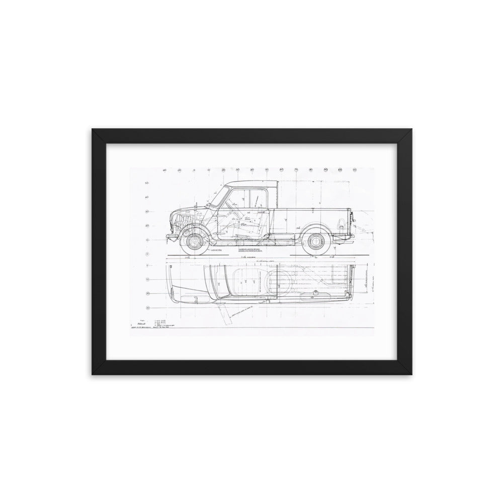 Classic Mini Pickup Technical Drawing #001 - Classic Mini DIY