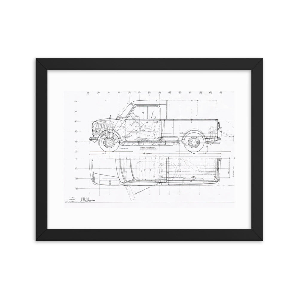 Classic Mini Pickup Technical Drawing #001 - Classic Mini DIY