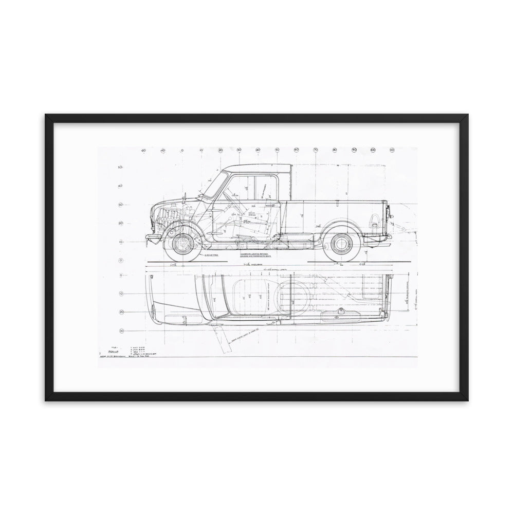 Classic Mini Pickup Technical Drawing #001 - Classic Mini DIY