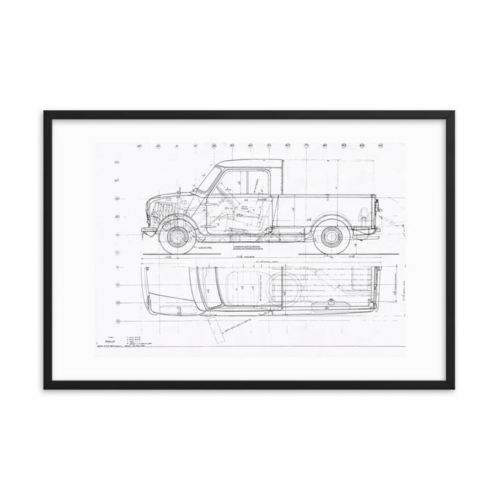 Classic Mini Pickup Technical Drawing #001 - Classic Mini DIY