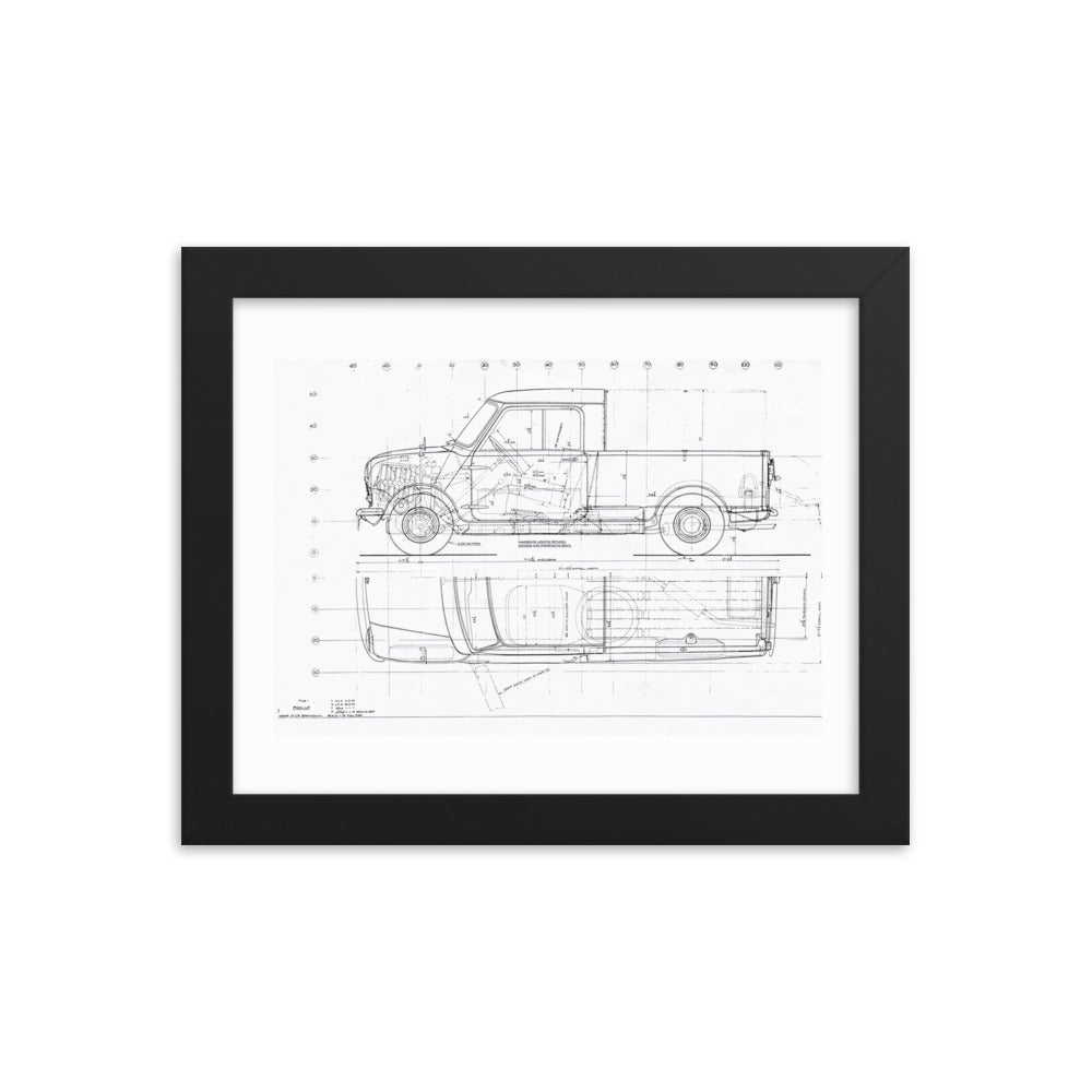 Classic Mini Pickup Technical Drawing #001 - Classic Mini DIY