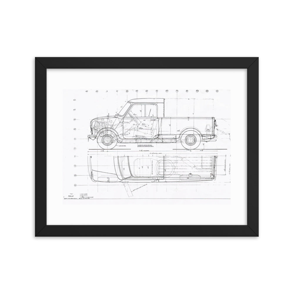 Classic Mini Pickup Technical Drawing #001