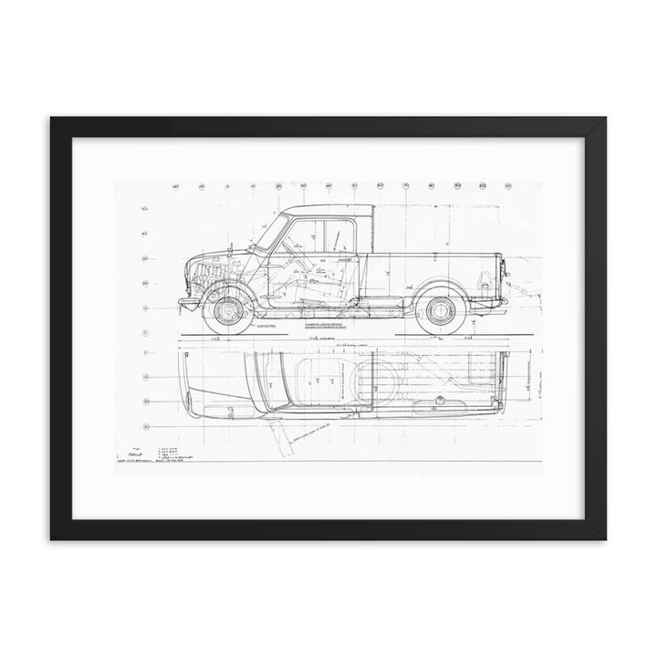 Classic Mini Pickup Technical Drawing #001