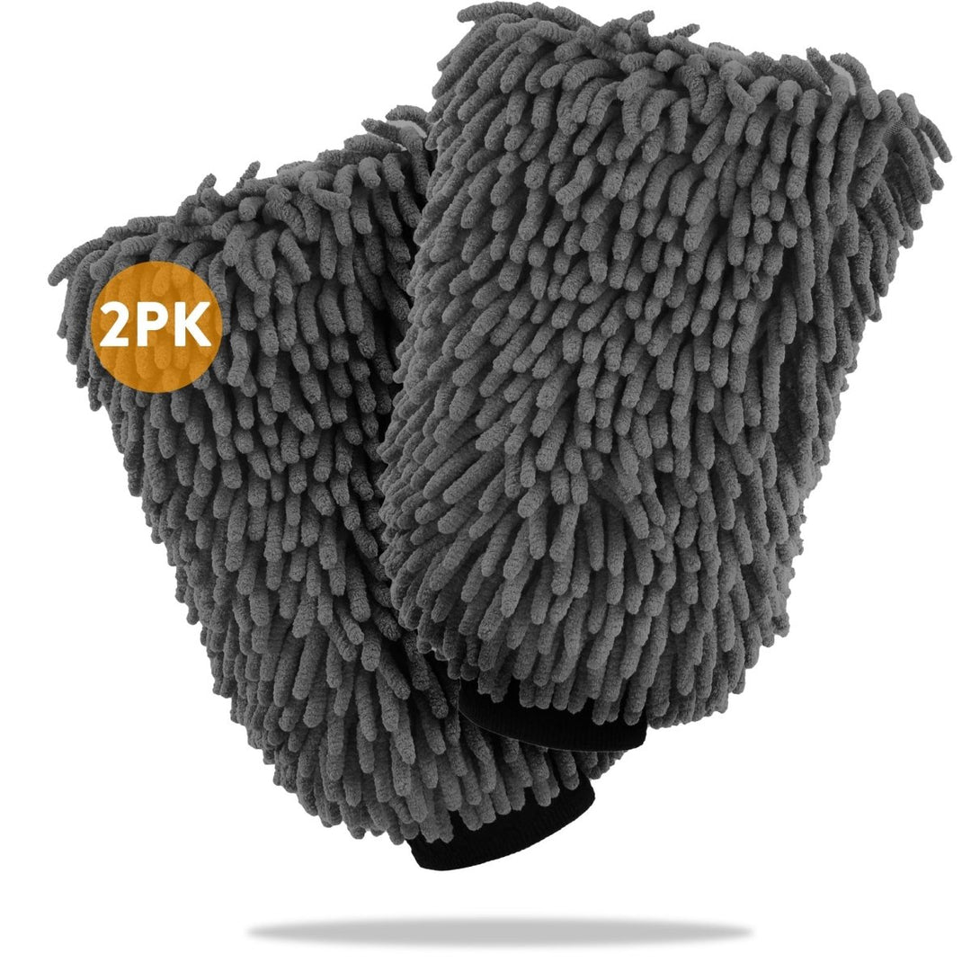 WASH&WHIPS Microfiber Chenille Car Cleaning Mitt - 2pk - Classic Mini DIY