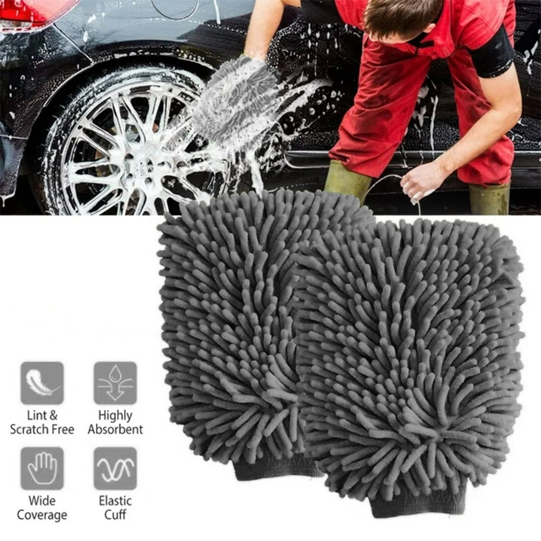 WASH&WHIPS Microfiber Chenille Car Cleaning Mitt - 2pk - Classic Mini DIY