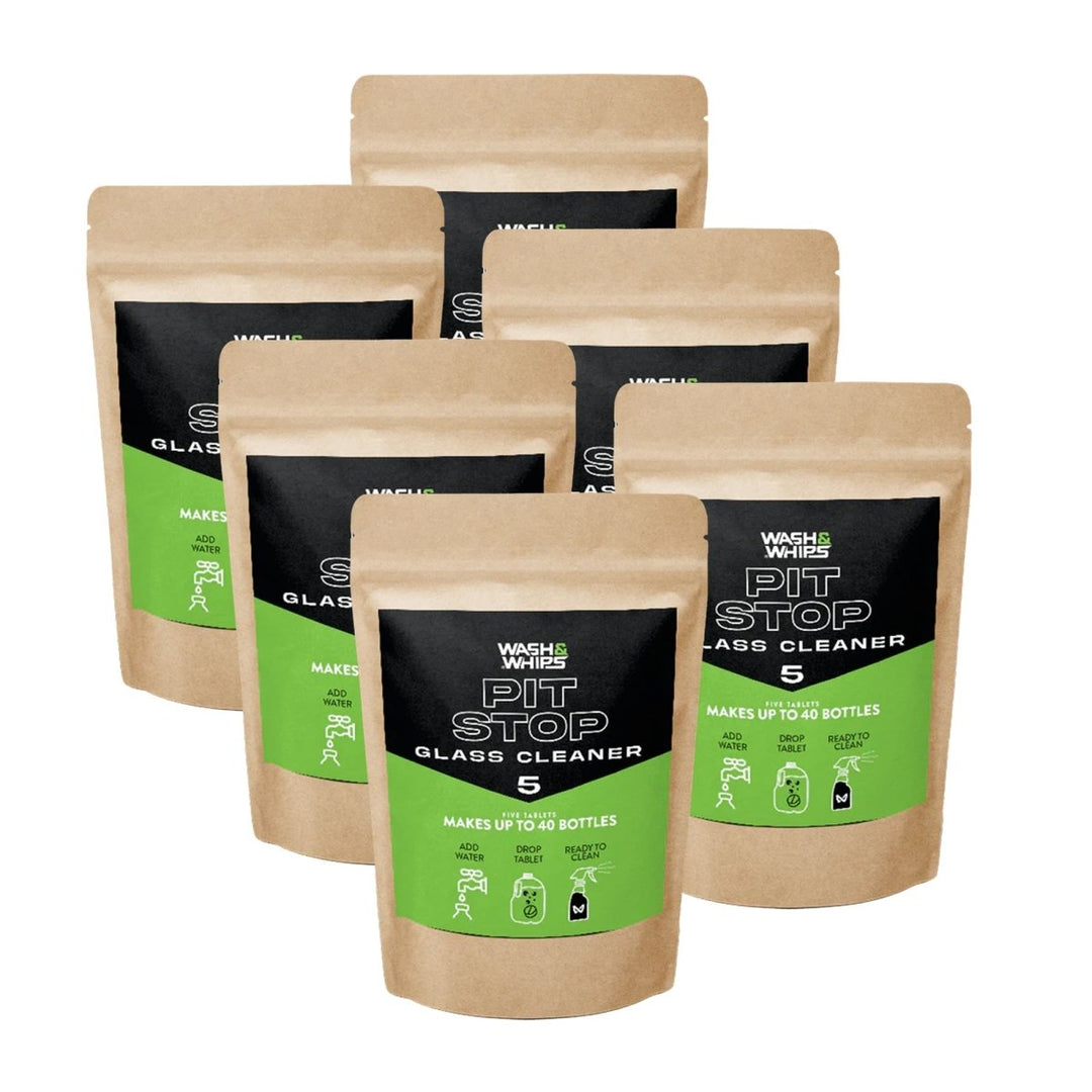 WASH&WHIPS Pit Stop Glass Cleaner / All Surface Cleaner Refill Tablets (Makes 5 Gallons) - Classic Mini DIY