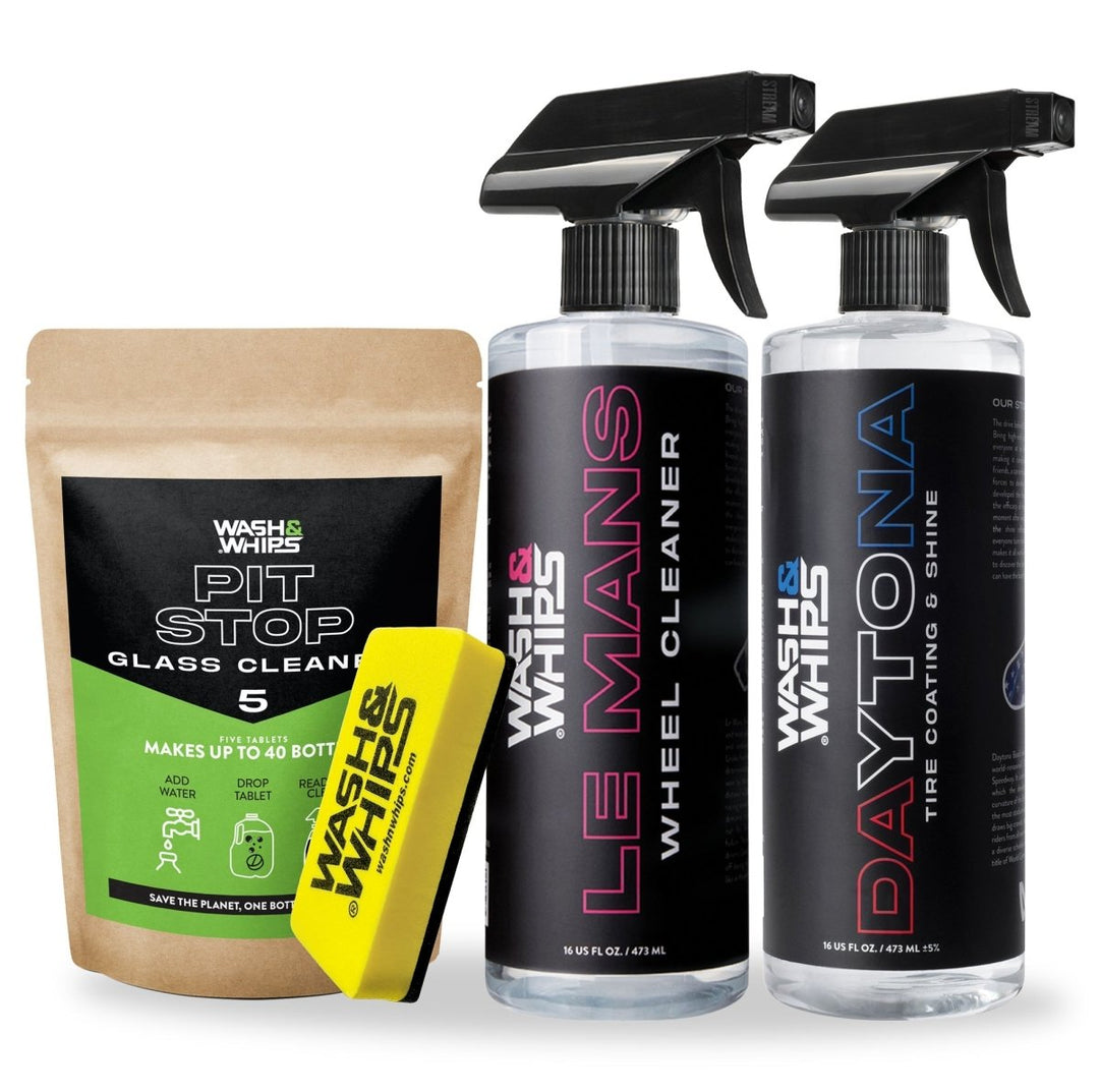 WASH&WHIPS Wheel & Tire Wash & Shine Kit - $48 Value - Classic Mini DIY
