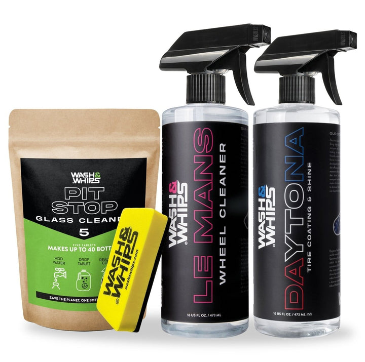 WASH&WHIPS Wheel & Tire Wash & Shine Kit - $48 Value - Classic Mini DIY