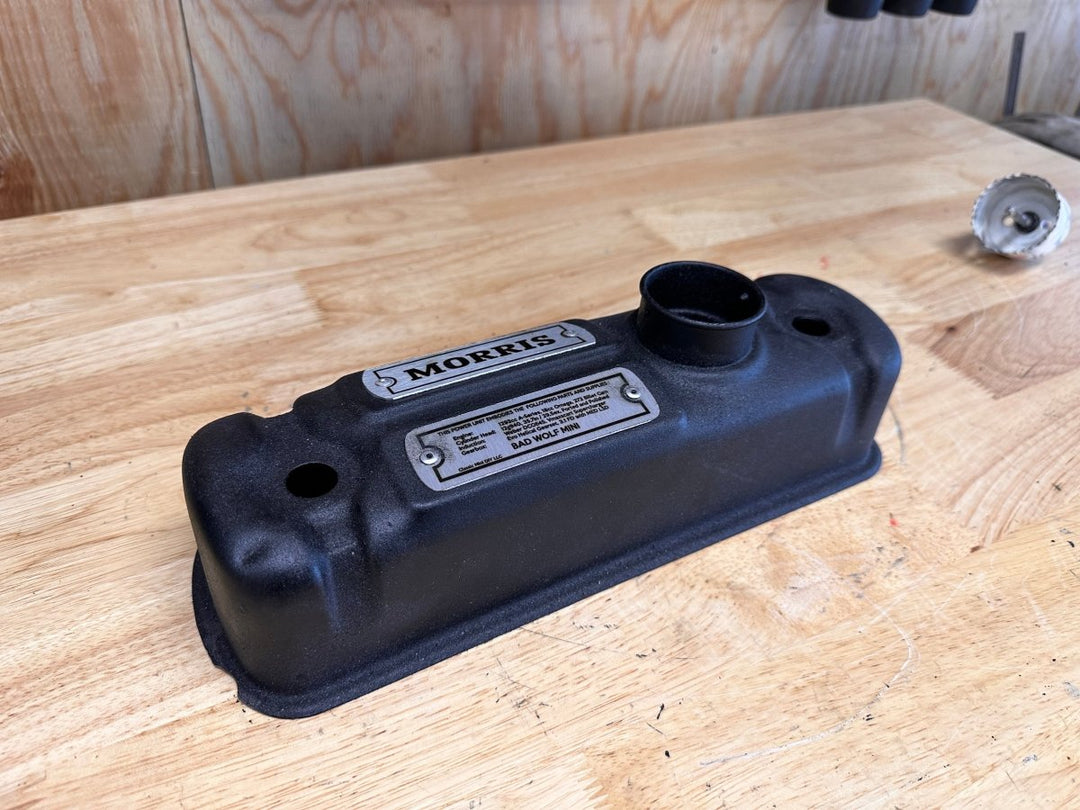 Wrinkle Black Rocker Cover - Bad Wolf Supercharged - Classic Mini DIY