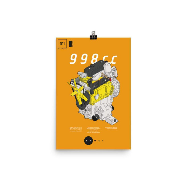 998cc A-Series - Poster - Classic Mini DIY